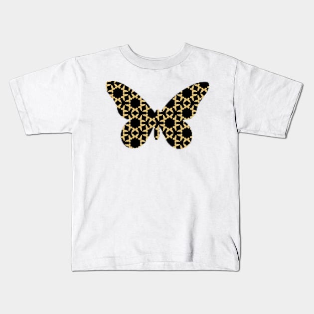 Black and Yellow Butterflies Kids T-Shirt by Kelliboo